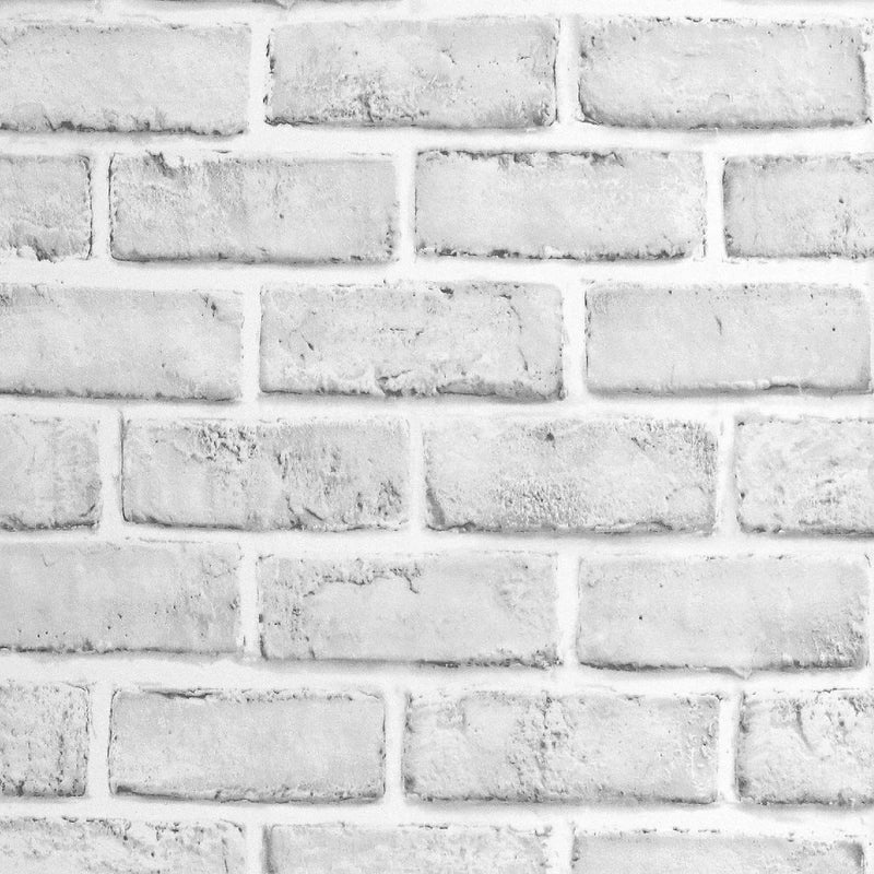 practicalWs 17.5''Ã—236.2'' White/Gray Brick Pattern Wallpaper Self-Adhesive 3D Effect Wall Paper Peel and Stick Removable Vinyl Film for Home Decoration, Cover Furniture, Christmas Wall Decoration - Image 1